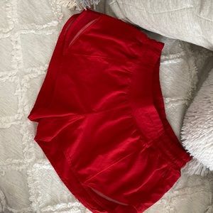 Red lululemon shorts